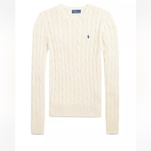 Polo Ralph Lauren Sweaters - Ralph Lauren Cotton Cable Knit Sweater Cream XL